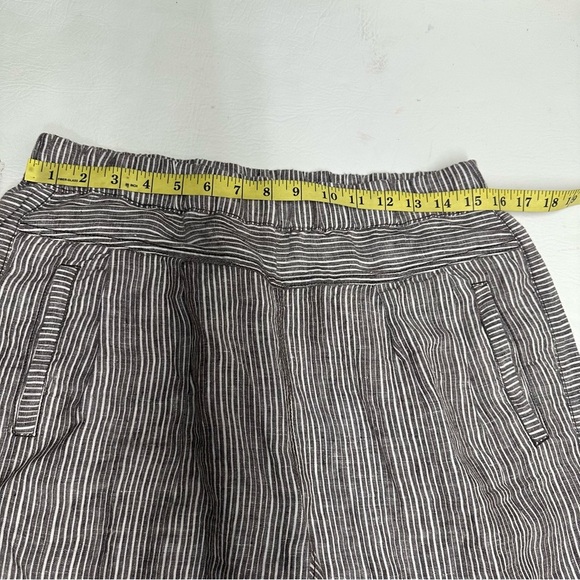 ANTHROPOLOGIE HEI HEI FRANCOISE STRIPED LINEN CROP PANTS BROWN WHITE small - Picture 5 of 11